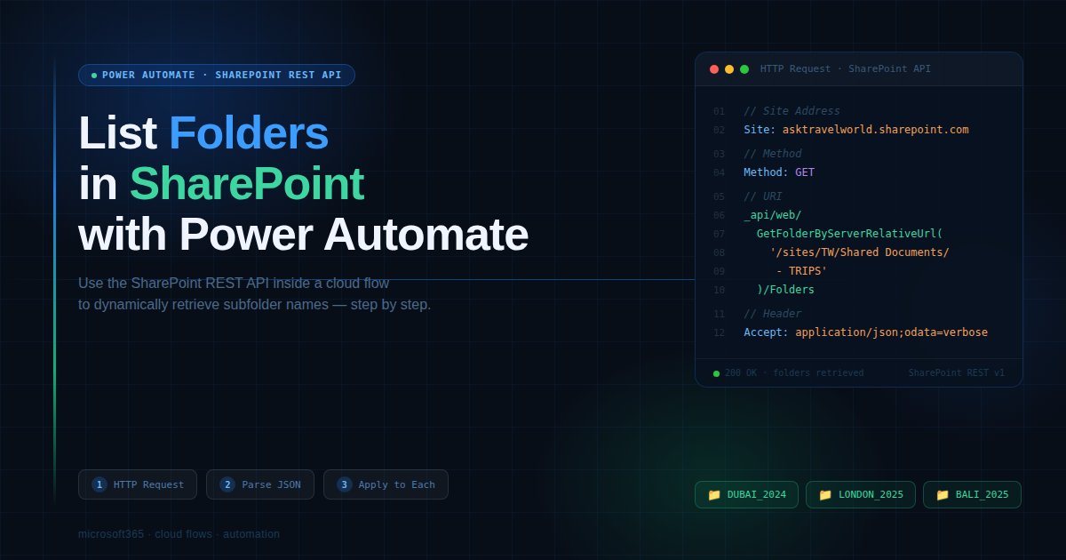 How to List Folders in a SharePoint Document Library Using Power Automate